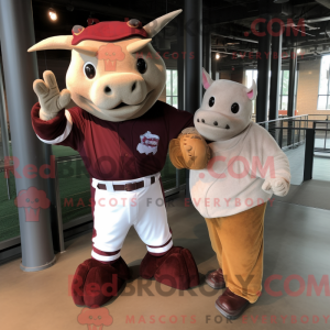 Maroon Rhinoceros maskot...