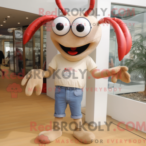 Beige hummer maskot kostume...
