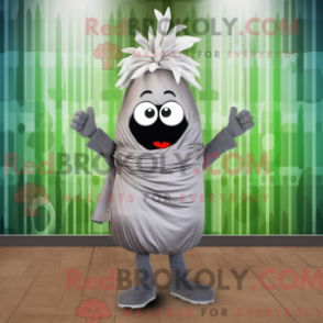 Fantasia de mascote de cebola cinza com macacão e presilhas de cachecol - Mascotes de cebola - REBROKO_257595 - RedBrokoly.com