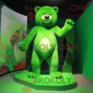 Green Bear maskot kostume...