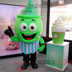Grøn Cupcake maskot kostume...