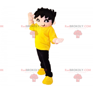 Mascota de personaje - niño de pelo desordenado - Redbrokoly.com