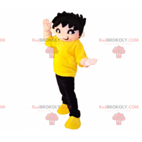 Mascota de personaje - niño de pelo desordenado - Redbrokoly.com