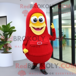 Red Baa mascot costume...