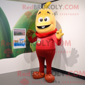 Rød Baa maskot kostume...