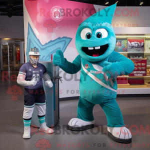 Teal Knife Thrower mascot...