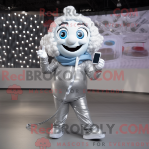 Sølv telefon maskot kostume...