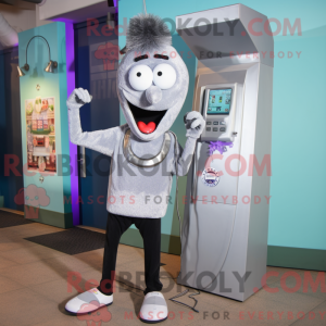 Sølv Phone maskot kostyme...