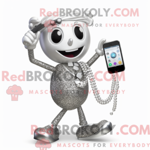 Sølv Telefon maskot kostyme...
