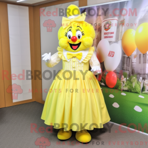 Lemon Yellow Clown mascot...