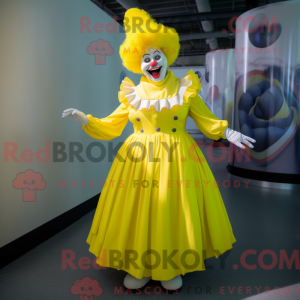 Lemon Yellow Clown mascot...