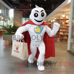 White Superhero mascot...