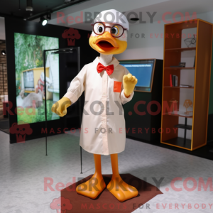 Orange Muscovy Duck maskot...