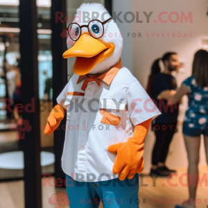 Orange Muscovy Duck mascot...