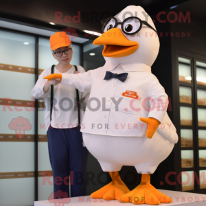 Orange Muscovy Duck mascot...