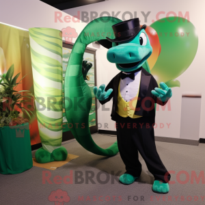 Green Python mascot costume...