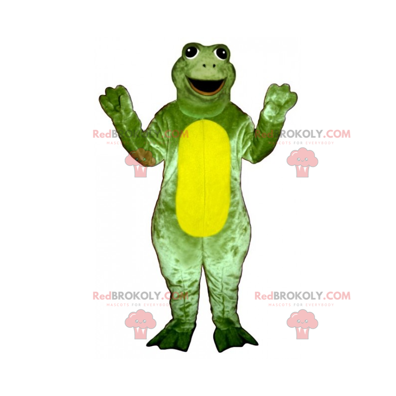 Mascotte de personnage - Grenouille avec grand sourire - Mascotte de personnage - Grenouille avec grand sourire -