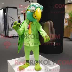 Limegrøn papegøje maskot...