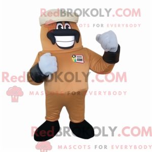 Tan Boxing Glove maskot...