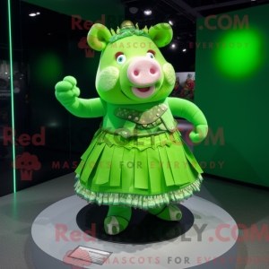 Mascotte de cochon vert...