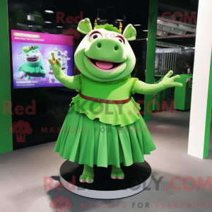 Green Pig mascot costume...