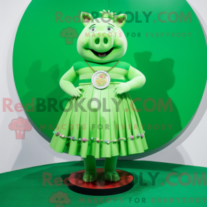 Mascotte de cochon vert...