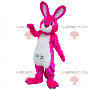 Karakter mascotte - Roze konijn - Redbrokoly.com