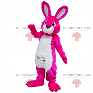 Mascotte de personnage - Lapin rose - Redbrokoly.com