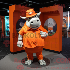 Orange Rhinoceros maskot...