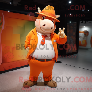 Orange Rhinoceros maskot...