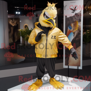 Gold Crow maskot kostume...
