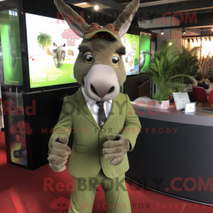 Oliven æsel maskot kostume...