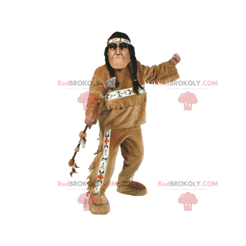 Karaktärsmaskot - Native American stammedlem - Redbrokoly.com