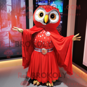Rode Uil-mascottekostuum...
