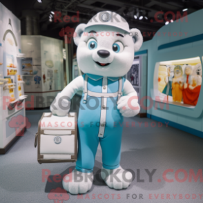 Fantasia de mascote de gelo com macacão e pastas executivas - Mascotes de gelo - REBROKO_257847 - RedBrokoly.com