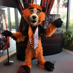 Orange hyæne maskot kostume...