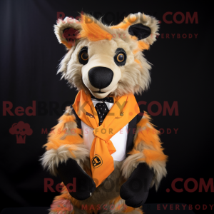 Orange hyæne maskot kostume...