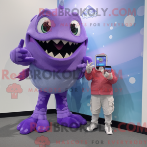 Lavendel Piranha maskot...