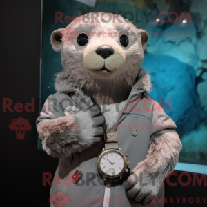 Sølv oter maskot kostyme...