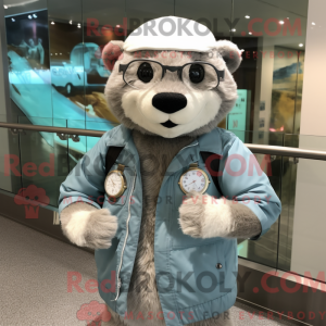 Sølv oter maskot kostyme...