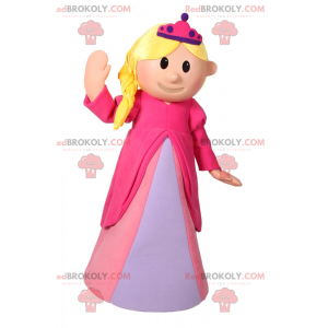 Mascota de personaje - Princesa en vestido rosa - Redbrokoly.com