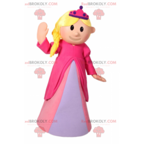 Mascota de personaje - Princesa en vestido rosa - Redbrokoly.com