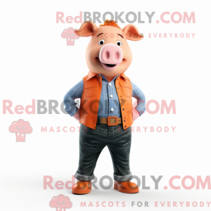 Postava maskota Orange Pig...