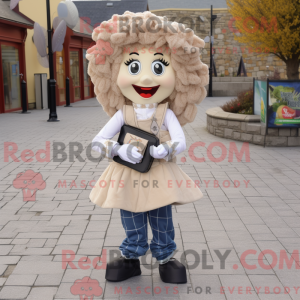 Beige irsk danser maskot...