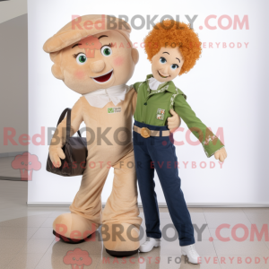Beige irsk danser maskot...