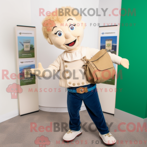 Beige irsk danser maskot...