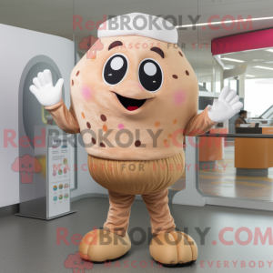 Tan Cupcake mascottekostuum...