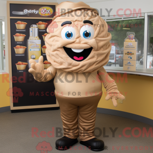 Tan Cupcake maskot kostume...