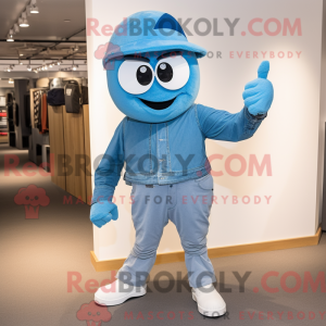 Sky Blue Commando maskot...