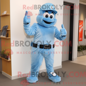 Sky Blue Commando maskot...
